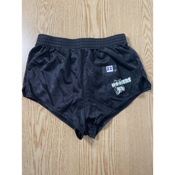 B14-22 Womens Hooters Vintage OG Rare Cheeky Uniform Shorts Black Size Small - Picture 1 of 4